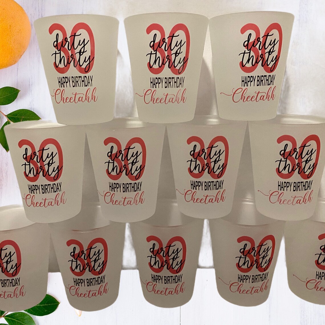 Shot Glass 30th Birthday Personalized12 pack Etsy