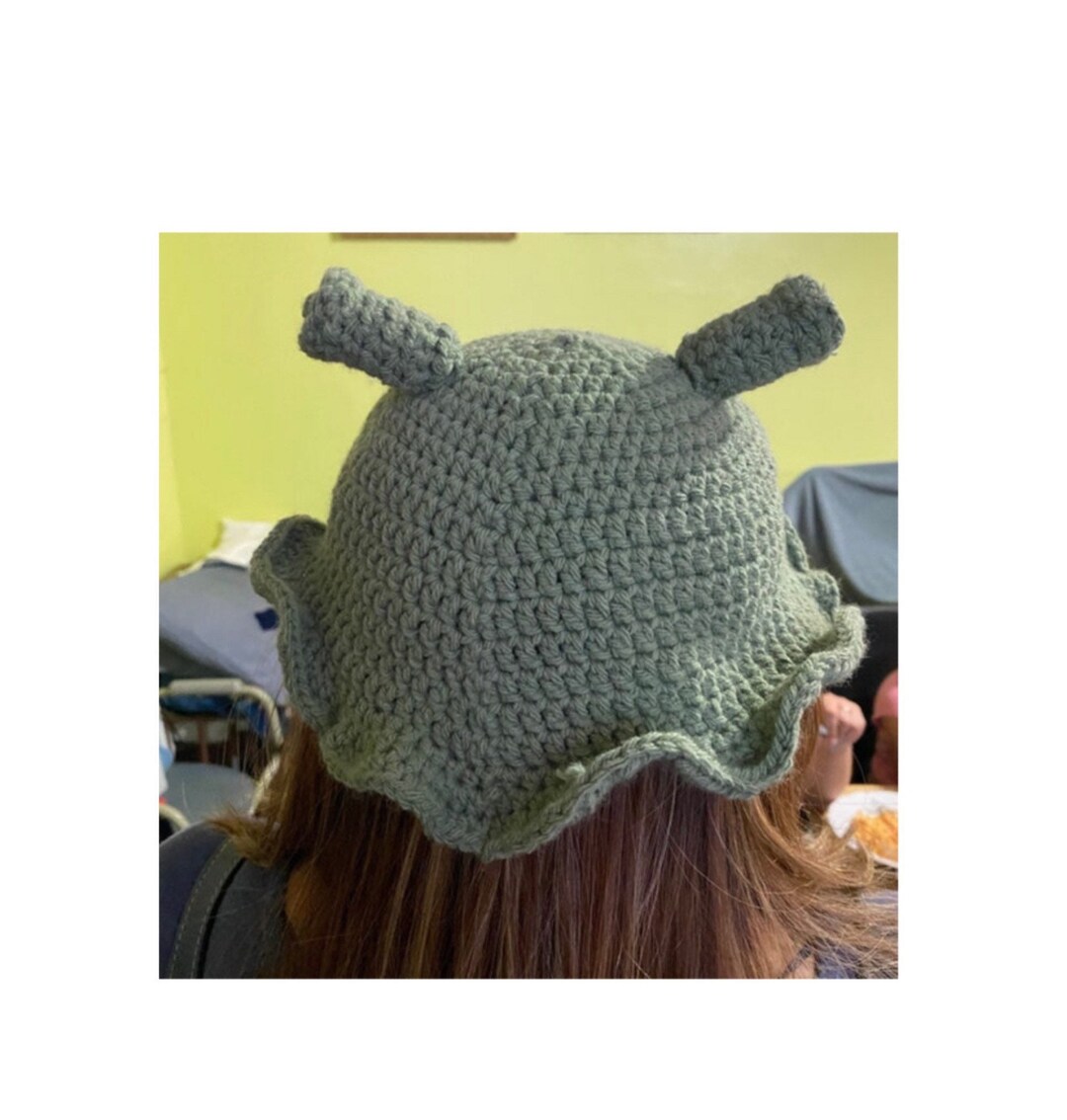 Crochet Shrek Bucket Hat Etsy