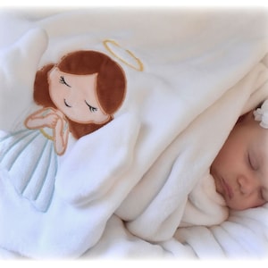 Guardian Angel Baby Blanket: Plush Christening, Baptism, Birth Gift with Poem Card immagine 1