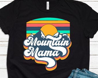 Mountain Mama Retro Vintage Sunset Outdoors Hiking Nature Camping Take Me Home West Virginia Shirt