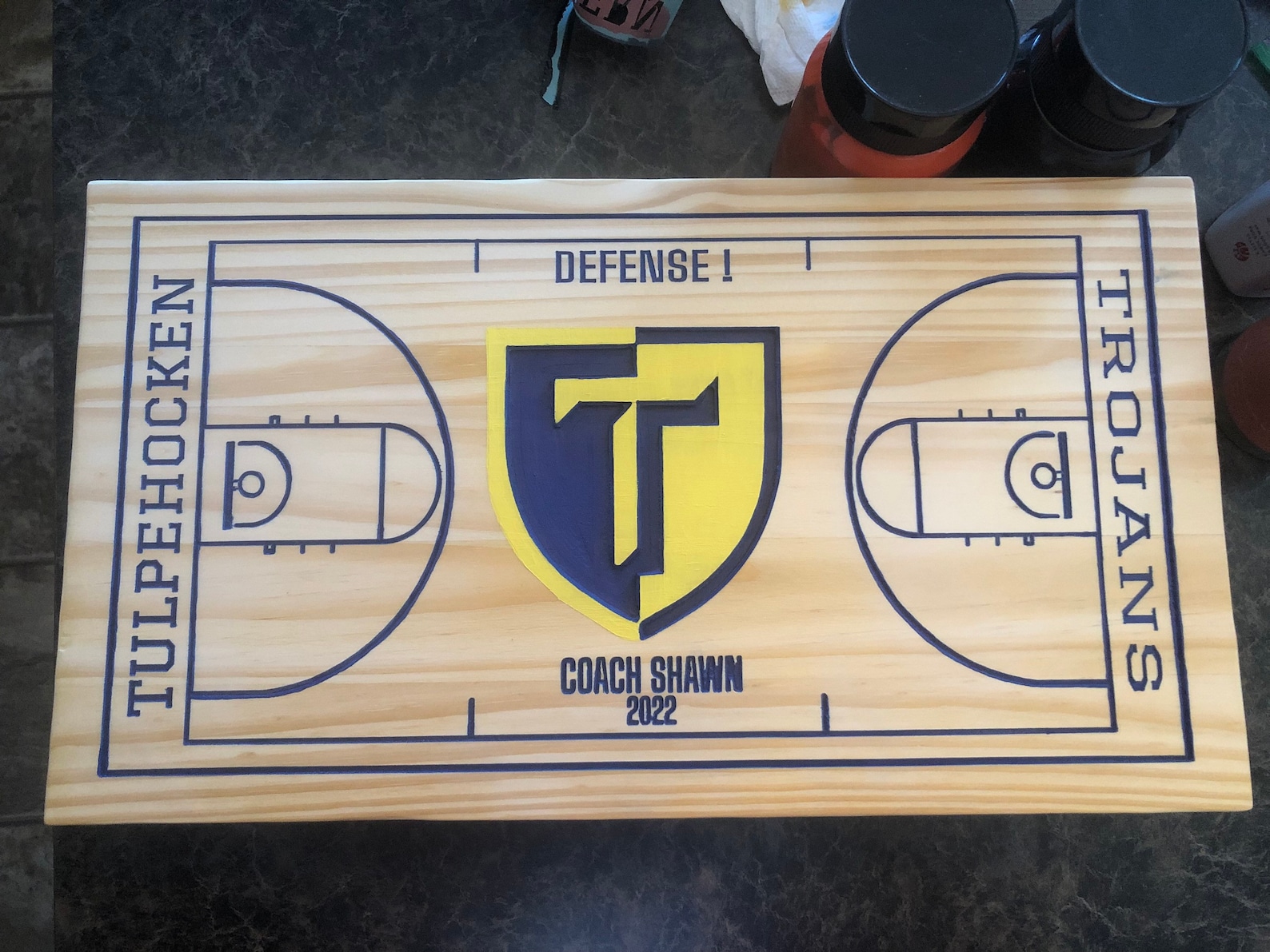 Personalized Engraved Wooden Basketball Court Sign sports Etsy