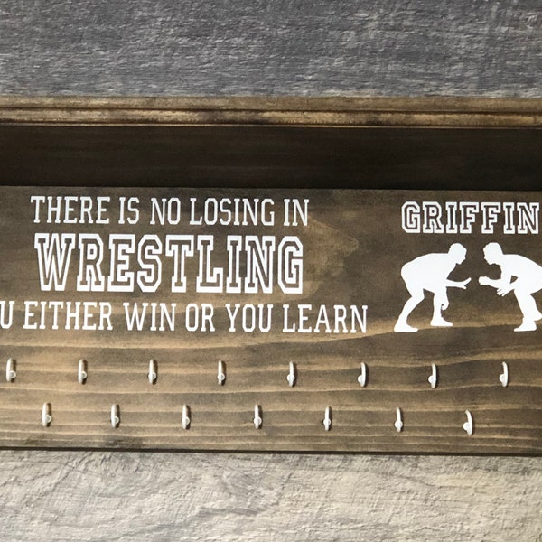 Wrestling Sports Trophy and Medal Holder (Football, baseball, soccer basketball, lacrosse, hockey, field hockey, tennis, skiing.