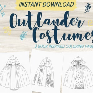 Download Outlander Claire Fraser Dress Inspired Coloring Pages Book Etsy