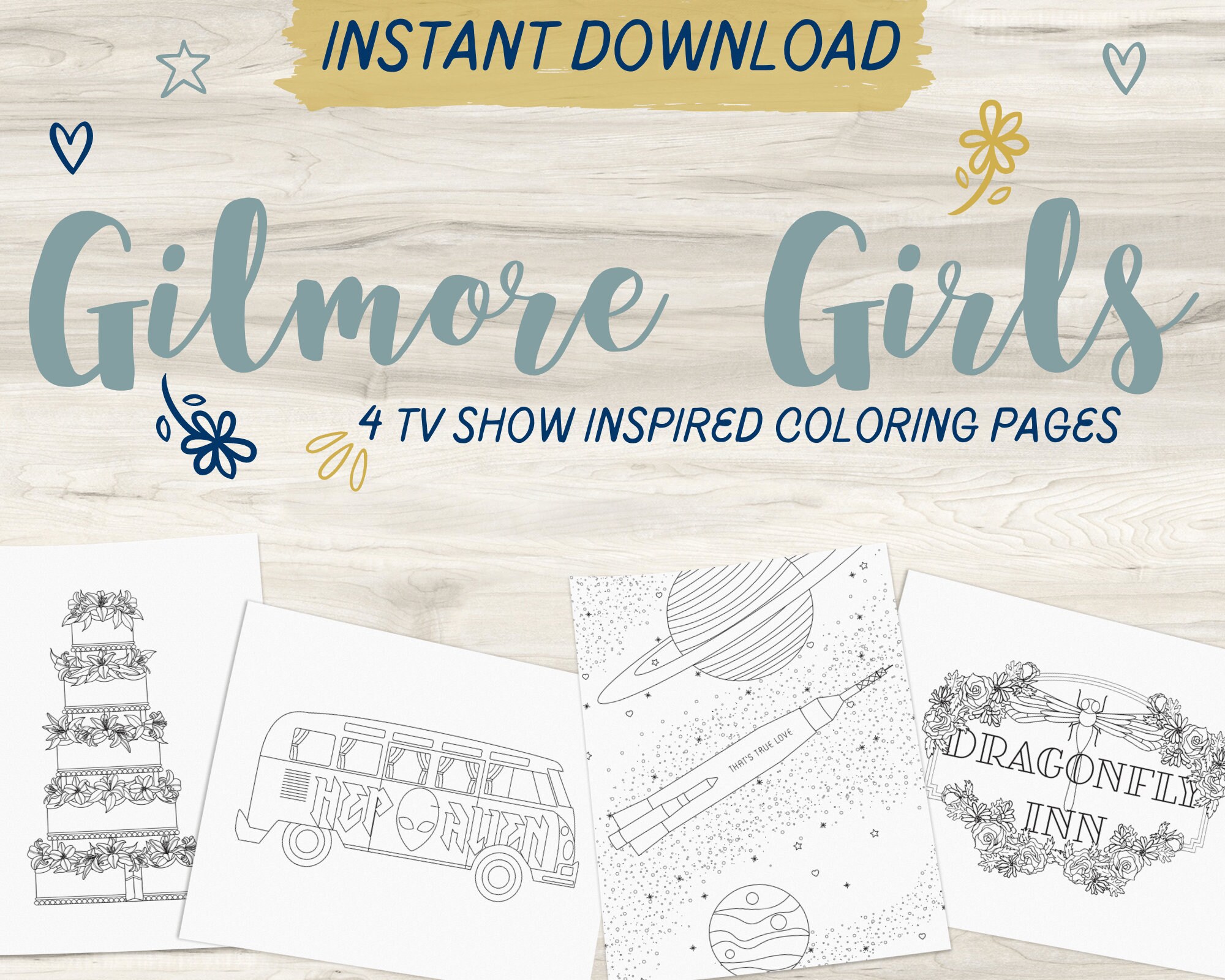 Gilmore Girls Inspired Coloring Pages TV Show Coloring Page Adult