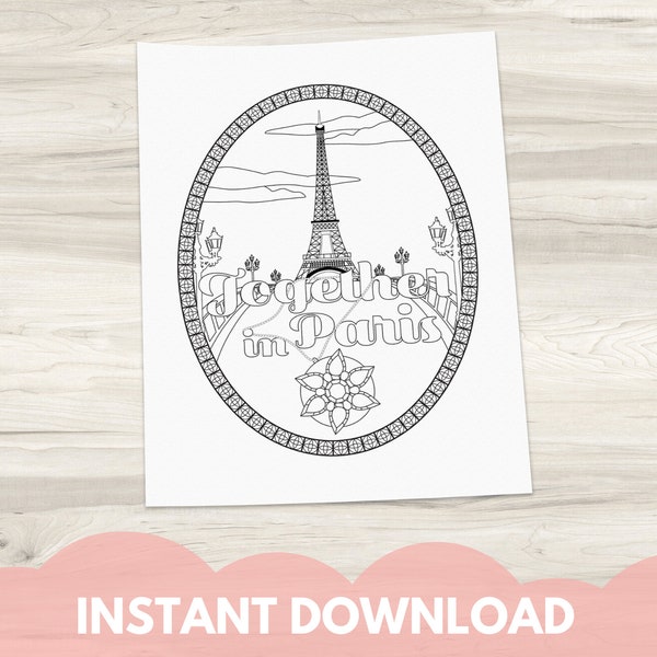 Anastasia Inspired Coloring Page | Broadway Coloring Page | Adult Coloring Page | Instant Download PDF | Together In Paris