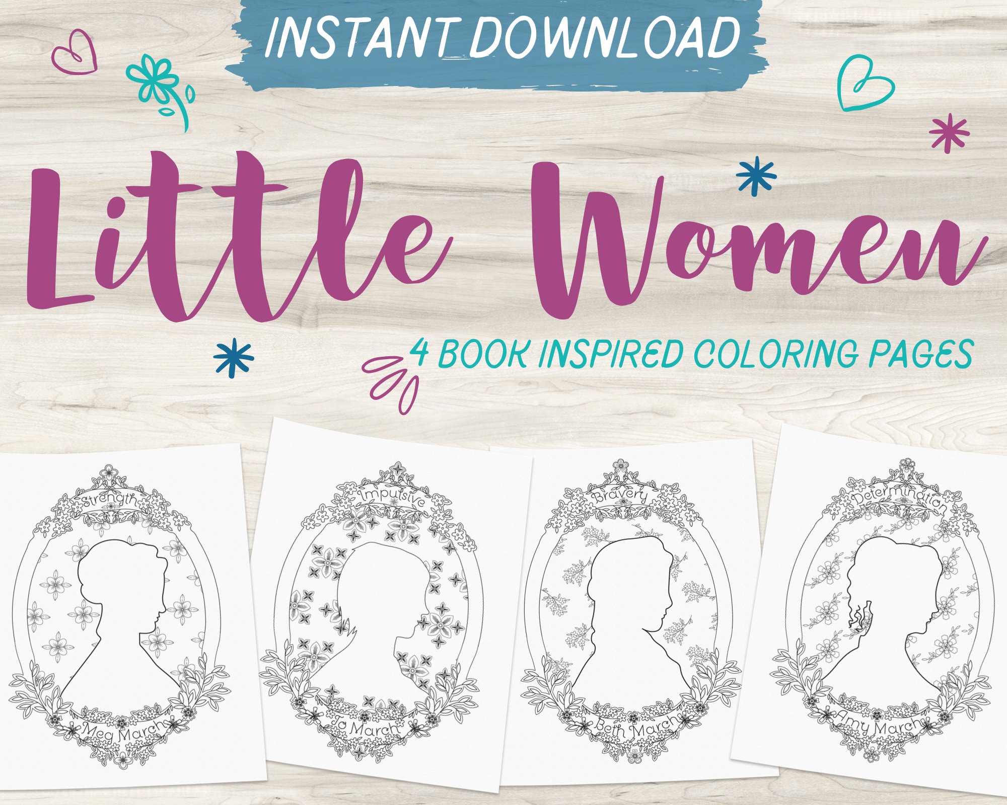 Little Women Inspired Coloring Pages | Book Coloring Pages | Movie ...
