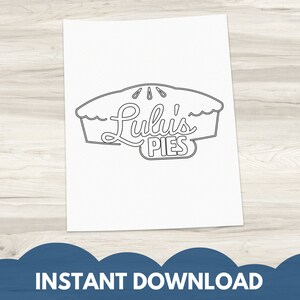 Waitress Inspired Coloring Page | Broadway Coloring Page | Adult Coloring Page | Instant Download PDF | Lulu&#39;s Pies Sign