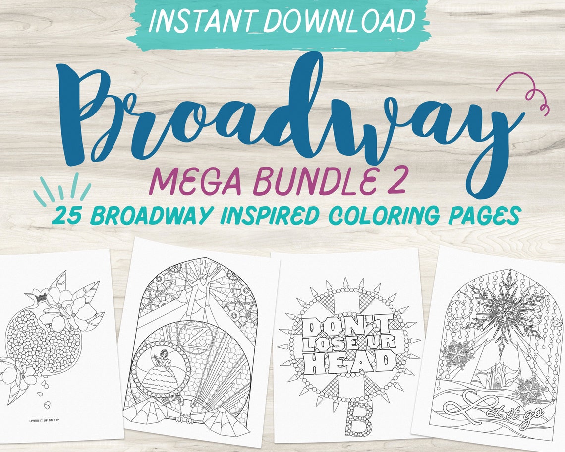 Broadway Inspired Coloring Page Mega Bundle Adult Coloring - Etsy