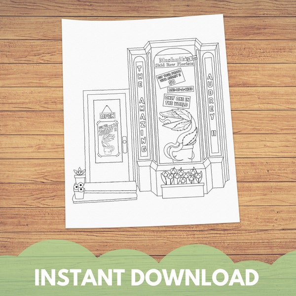 Little Shop of Horrors Broadway Inspired Coloring Page | Musical Coloring Pages | Halloween | Instant Download PDF | Audrey 2