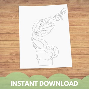 Little Shop of Horrors Broadway Inspired Coloring Page | Musical Coloring Pages | Halloween | Instant Download PDF | Feed Me