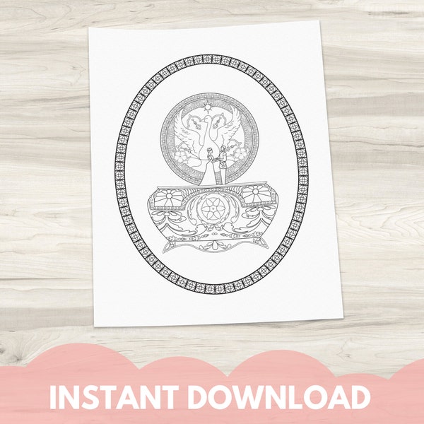 Anastasia Inspired Coloring Page | Broadway Coloring Page | Adult Coloring Page | Instant Download PDF | Music Box