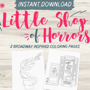 Little Shop of Horrors Broadway Inspired Coloring Pages | Audrey 2 | Musical Coloring Pages | Halloween | Instant Download PDF