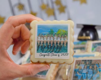 One Dozen Handcrafted Graduation Cookies - Personalized with Edible Photos-Graduation cookies with customized edible images