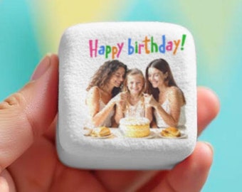 Custom Photo Birthday Marshmallows - Edible Custom Face Treats for Birthday Boy or Girl - 12 Printed Marshmallows