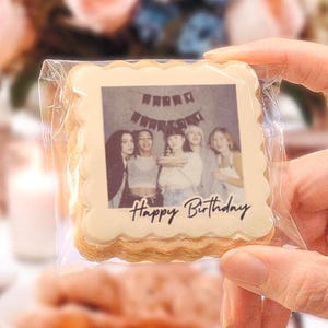Personalized Gift Photo Cookies Birthday Gift Box, Thinking of You Sweet Treats ONE DOZEN Custom Cookies