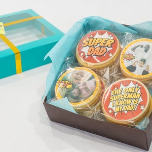 Super Dad Photo Cookies: Father&#39;s Day Vanilla Shortbread Gift