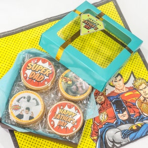 Super dad cookie gift Super dad cookies for Fathers Day Cookie gifts for dad Fathers Day Cookies Custom Cookies for Fathers Day image 8