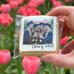 Personalized Graduation Cookies: Edible Photo, Vanilla Flavor, One Dozen