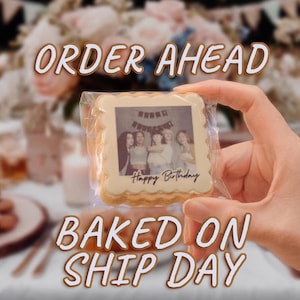 Personalized Gift Photo Cookies Birthday Gift Box, Thinking of You Sweet Treats ONE DOZEN Custom Cookies