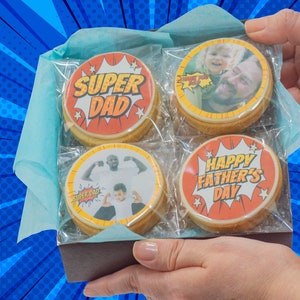 Super dad cookie gift Super dad cookies for Fathers Day Cookie gifts for dad Fathers Day Cookies Custom Cookies for Fathers Day image 9