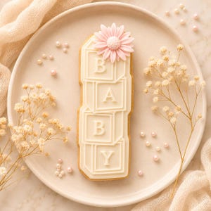 Baby Blocks Cookie Cutter & Fondant Stamp | Baby Shower Cookie Cutter | Embossed Design | Baking Tool