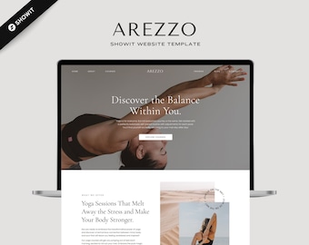 Minimal Showit Website Template for Yoga Instructors and Coaches, Elegant Aesthetic Website Template, Full Showit Website 7 Pages + Blog