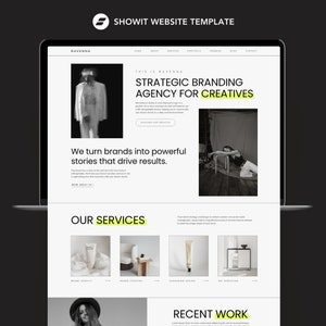 Showit Website Template for Creative Businesses, Designers and Coaches, Modern Creative Website Template, Showit Website with 5 Pages + Blog