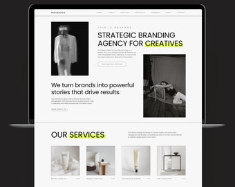 Showit Website Template for Creative Businesses, Designers and Coaches, Modern Creative Website Template, Showit Website with 5 Pages + Blog