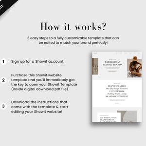 Showit website template - 100% customizable and easy to use in 3 easy steps.