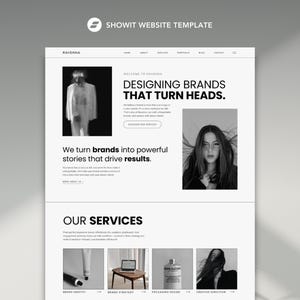 Ravenna - Showit Website Template for Creative Businesses, Designers, and Coaches. Bold, Clean, Modern Showit Design with 20 Pages + Blog