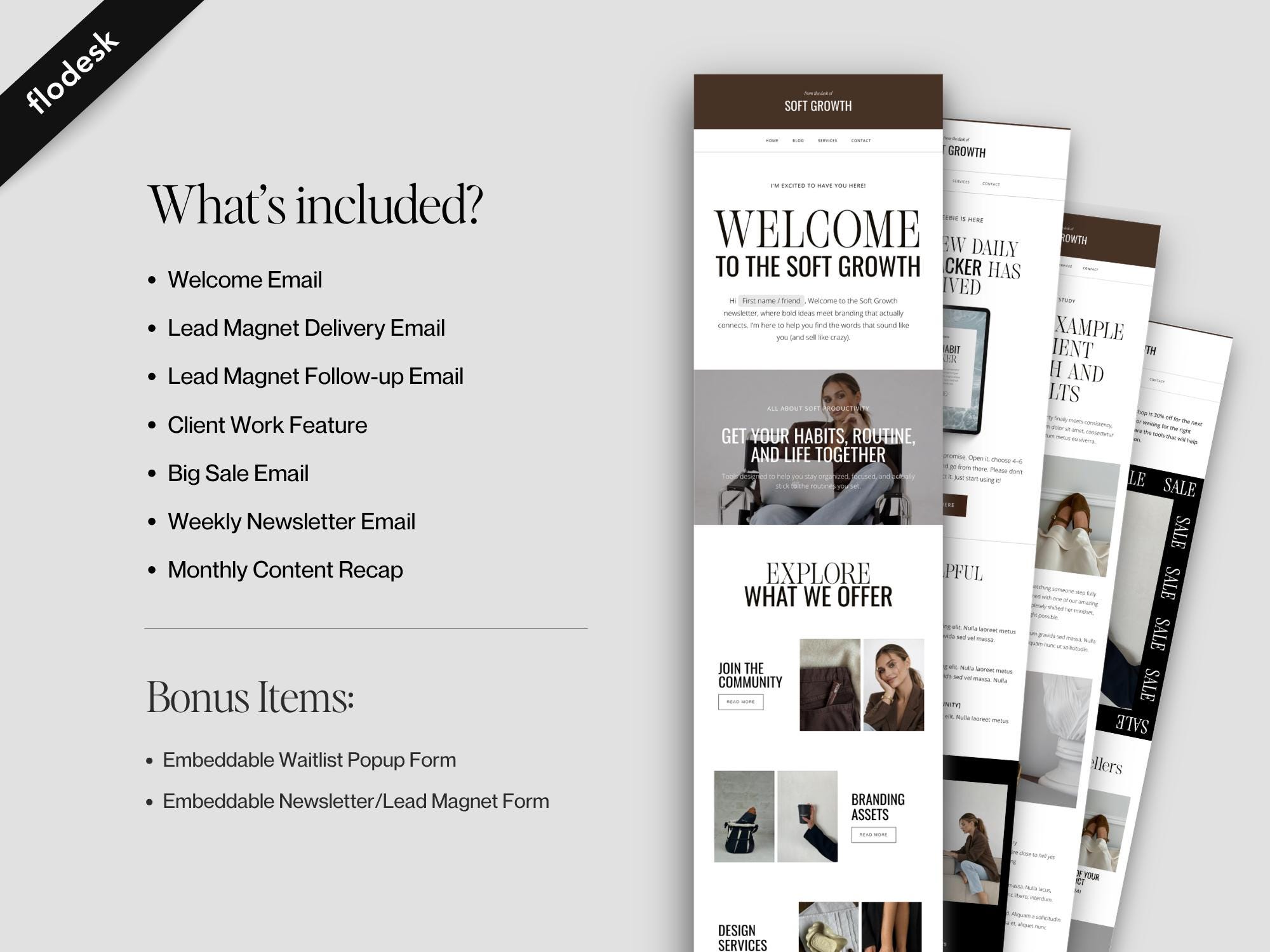 Newsletter Design Using Flodesk Flodesk Email Newsletter Templates, Modern, Luxury, Customizable ...