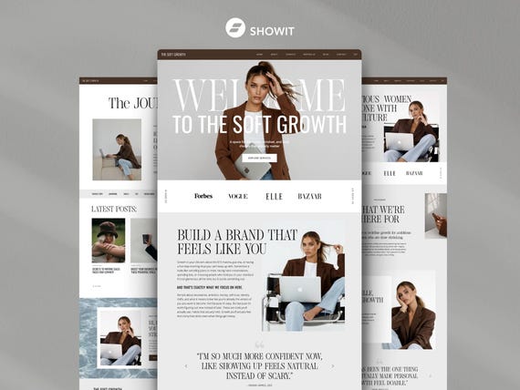Premium Showit Website Template for Coaches, Personal Brands, and Creative Entrepreneurs, Modern Showit Website, Luxury Showit Site Template