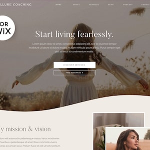 Wix Website Template - Podcast, Blogger, Coach, Professional Wix Template, Modern Aesthetic Website Design with Services and Podcast Page