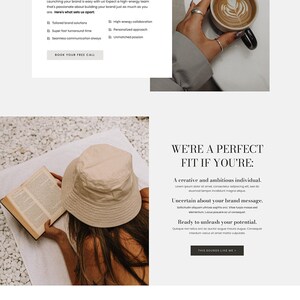 May include: A website design for the Lecce brand, showcasing services like brand strategy and photography. The site's layout includes navigation links and a call to action for a free branding guide. The design uses a clean, modern aesthetic.