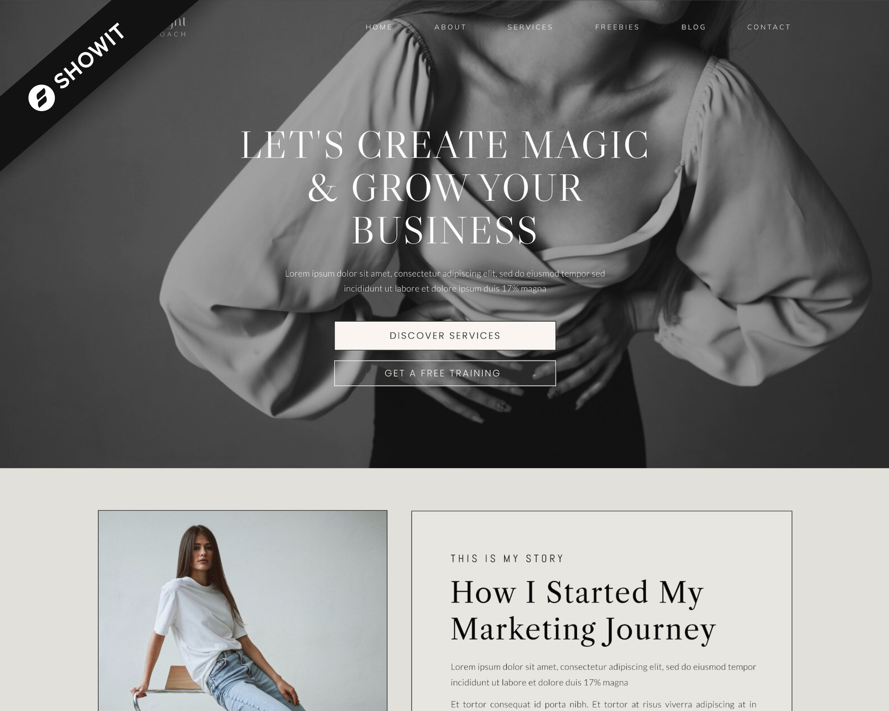 Showit Website Template for Coaches and Creative Etsy