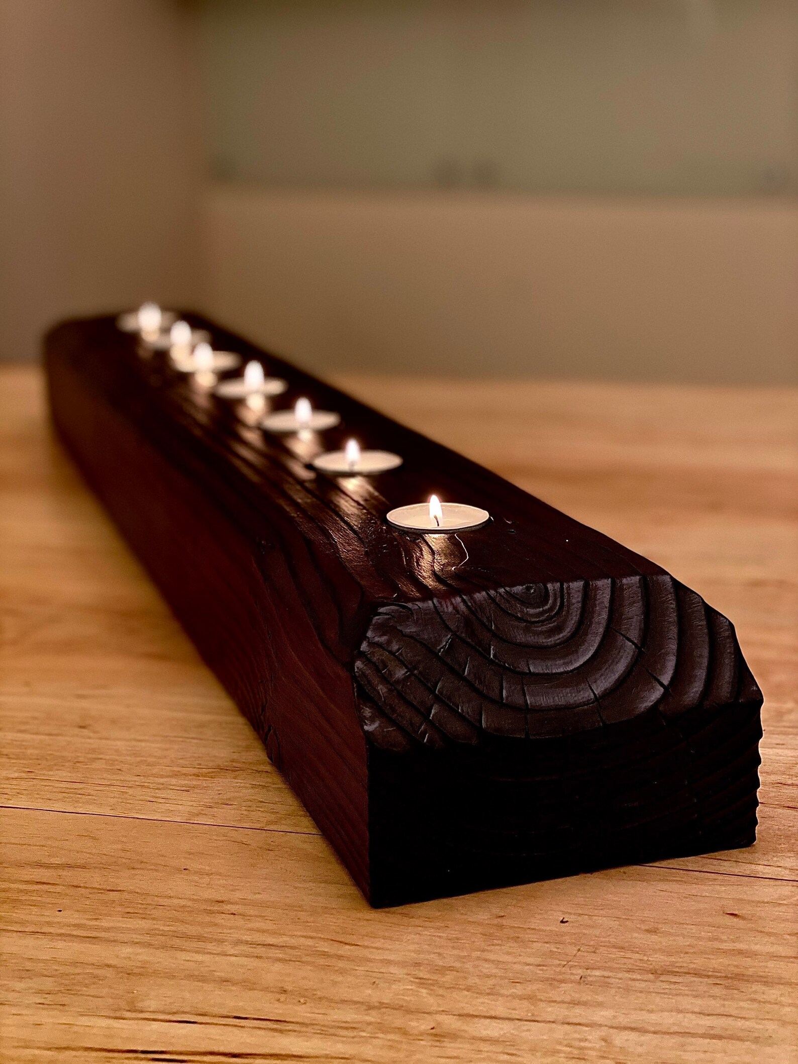 Shou Sugi Ban Wood Planter/Candle Holder Centerpiece for Etsy