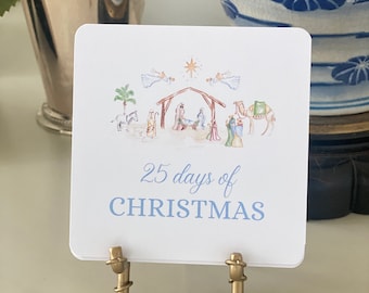 25 days of Christmas Countdown / Advent with Gold Bamboo Easel