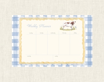 Cozy Cottage Weekly Planner Notepad 100 pages / Cottagecore Meal Planner / Organizer for family / Weekly Desk Calendar