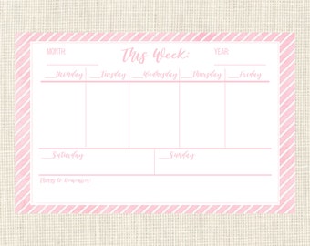Weekly Planner Notepad 100 pages / Meal Planner / Organizer for family / Weekly Desk Calendar