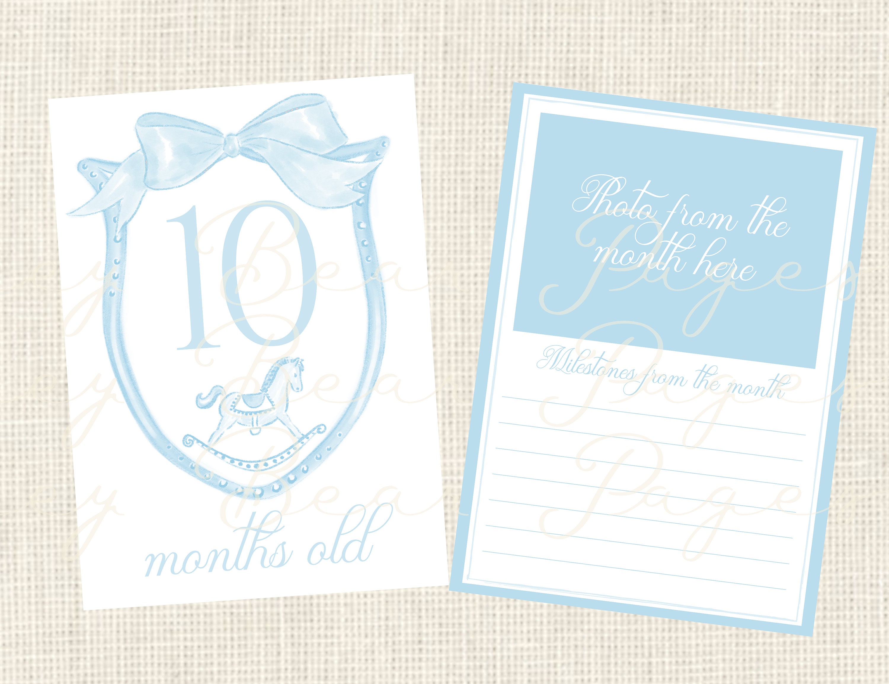 Watercolor Baby Milestone Cards Two Sided / Floral Crest / Gift / Baby ...