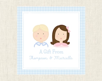 Heirloom Personalized Girl/Boy Childrens Custom Calling Cards/ Gift Tags (Set of 25)