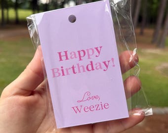 Watercolor Girl Crest Monogram Gift Tags / Hang Tags
