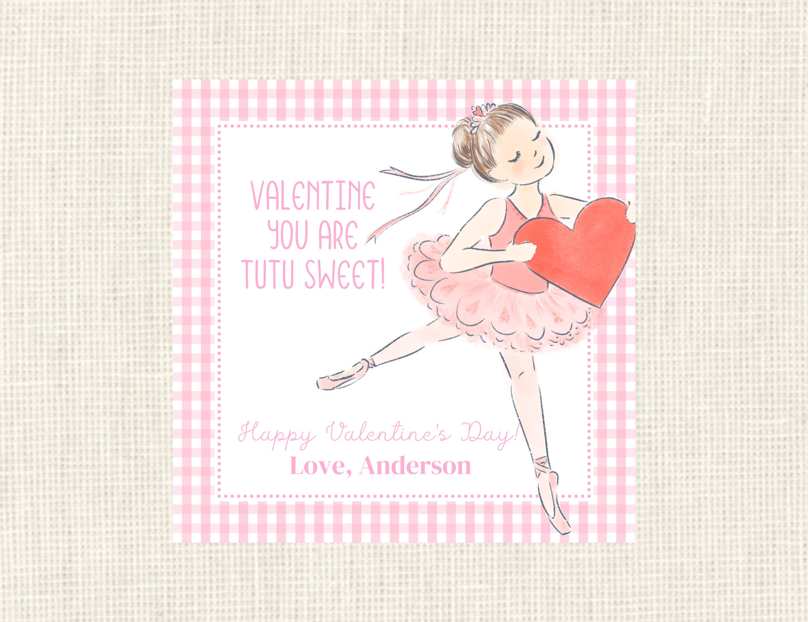Valentine Class Tags or Stickers, Watercolor, Printed / Set of 25