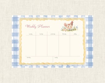 Cozy Cottage Weekly Planner Notepad 100 pages / Cottagecore Meal Planner / Organizer for family / Weekly Desk Calendar