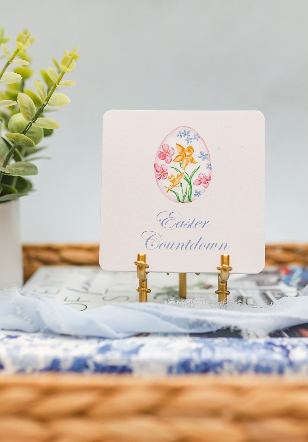 Easter Scripture Countdown / Advent With Gold Bamboo Easel - Etsy