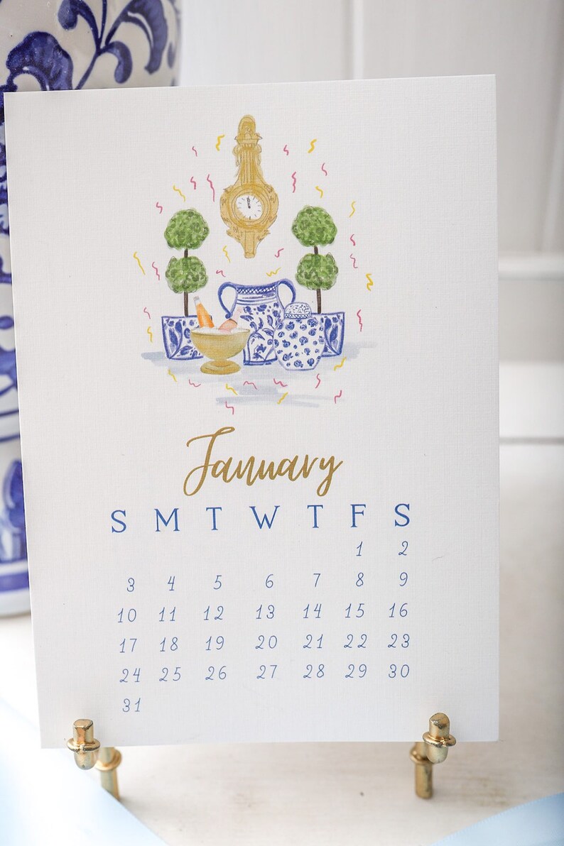 Chinoiserie Desk Calendar CALENDAR ONLY / 2021 | Etsy