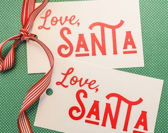 Love Santa Gift Tag / From Santa / LARGE Gift tag