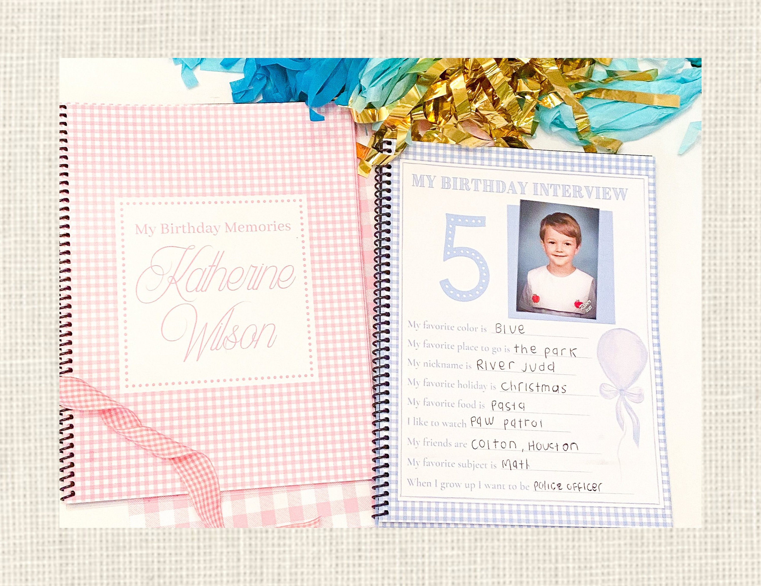 Birthday Memory Book / Birthday Interview / Memories / First Birthday Gift