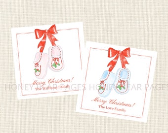 Christmas Gift Tags / Watercolor / Personalized