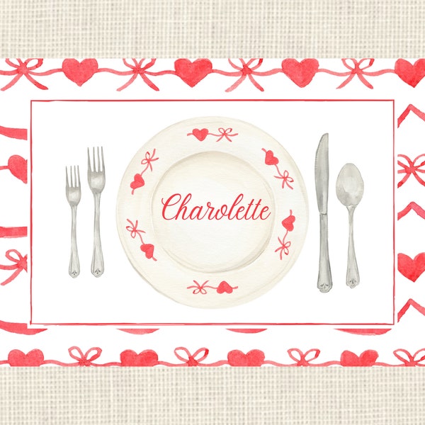 Valentine Placemats Etsy